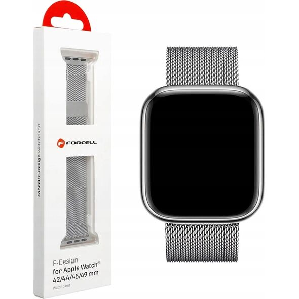 ForCell FORCELL F-DESIGN FA03 pasek do APPLE Watch 42 / 44 / 45 / 49 mm srebrny 13965611 5903396222559