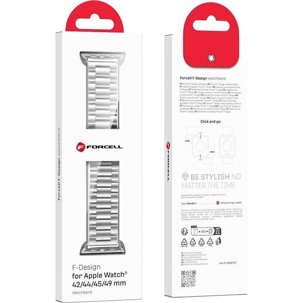 ForCell FORCELL F-DESIGN FA10 pasek do APPLE Watch 38 / 40 / 41 mm srebrny 13965630 5903396222849