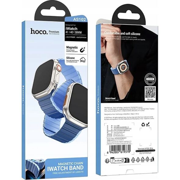 Hoco HOCO pasek do Apple Watch 42 / 44 / 45 / 49 mm AS102 ciemny niebieski z jasnym niebieskim 13968321 6942007619370