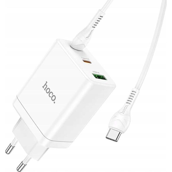 Ładowarka Hoco HOCO ładowarka sieciowa 2 x Typ C + USB A + kabel Typ C do Typ C PD QC3.0 3A 35W N33 biała 13968324 6942007621090