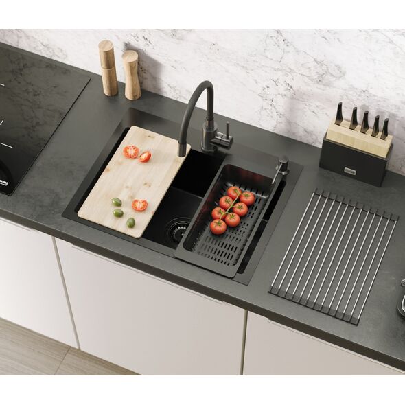 Zlewozmywak Quadron Zlewozmywak stalowy LUKE 110 WORKSTATION Czarny 13970884 5905505503184