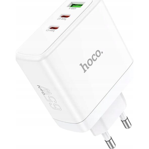 Ładowarka Hoco HOCO ładowarka sieciowa 2 x Typ C + USB A QC PD 65W GaN N30 biała 13975495 6942007621069