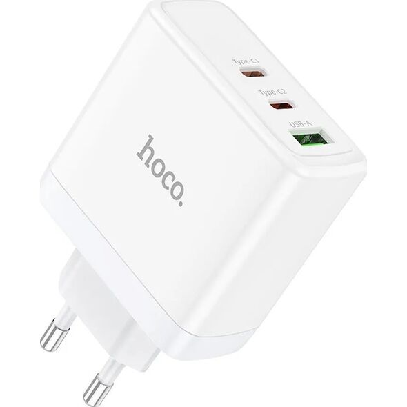 Ładowarka Hoco HOCO ładowarka sieciowa 2 x Typ C + USB A QC PD 65W GaN N30 biała 13975495 6942007621069