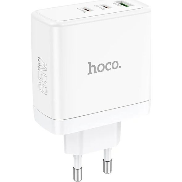 Ładowarka Hoco HOCO ładowarka sieciowa 2 x Typ C + USB A QC PD 65W GaN N30 biała 13975495 6942007621069