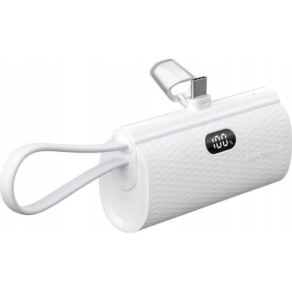 Powerbank ForCell FORCELL F-ENERGY Power Plug F5K3 powerbank 5 000mAh z wbudowanym złączem Typ C PD 20W biały 13979004 5903396241109