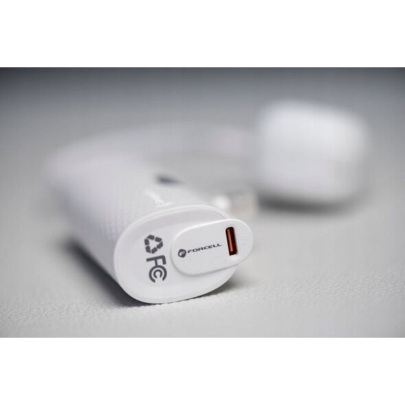 Powerbank ForCell FORCELL F-ENERGY Power Plug F5K3 powerbank 5 000mAh z wbudowanym złączem Typ C PD 20W biały 13979004 5903396241109