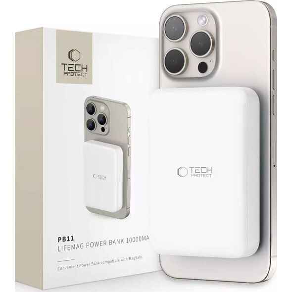 Powerbank Tech-Protect TECH-PROTECT PB11 LIFEMAG MAGSAFE POWER BANK 10000MAH WHITE 13980003 5906302309467