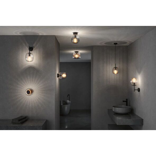 Lampa sufitowa Paulmann Oprawa sufitowa łazienkowa RUYA E14 max.20W IP44 230V czarny matowy / szkło 13990746 4000870711453