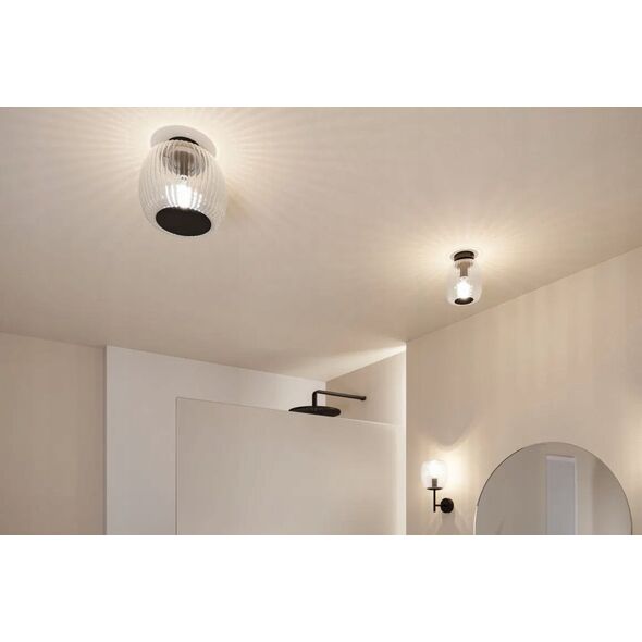 Lampa sufitowa Paulmann Oprawa sufitowa łazienkowa RUYA E27 max.60W IP44 230V czarny matowy / szkło 13990747 4000870711460