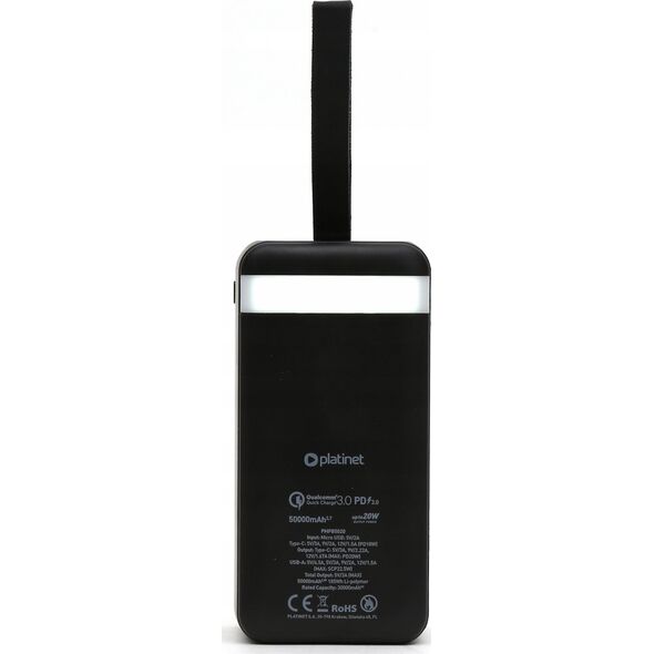 Platinet Platinet power bank 50000mAh PMPB5020B, black 13991808 5907595458726