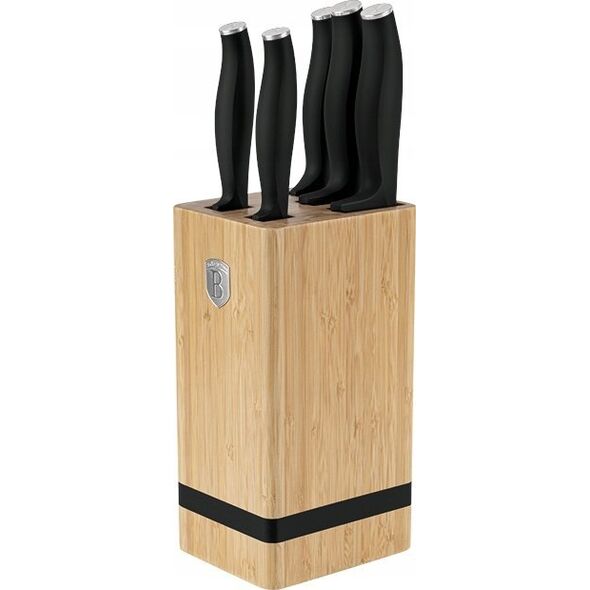 Berlinger Haus ZESTAW NOŻY BERLINGER HAUS BH-2971 MATTE BLACK W BLOKU BAMBUSOWYM 13996053 5999108478536