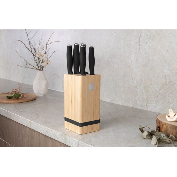 Berlinger Haus ZESTAW NOŻY BERLINGER HAUS BH-2971 MATTE BLACK W BLOKU BAMBUSOWYM 13996053 5999108478536