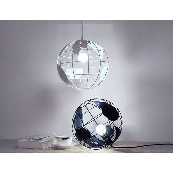 Lampa wisząca KRIS Krislamp Globe KR275-1L lampa wisząca zwis 1x40W E27 biała 13997616 5907582567790