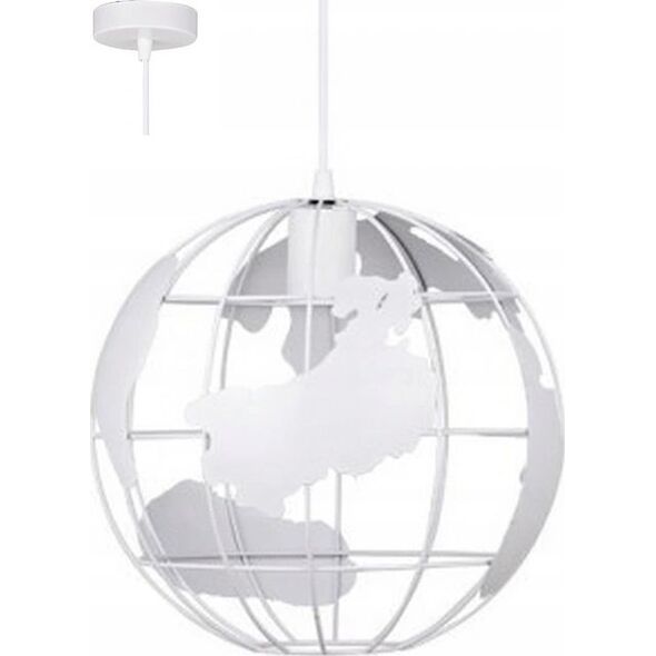 Lampa wisząca KRIS Krislamp Globe KR275-1L lampa wisząca zwis 1x40W E27 biała 13997616 5907582567790