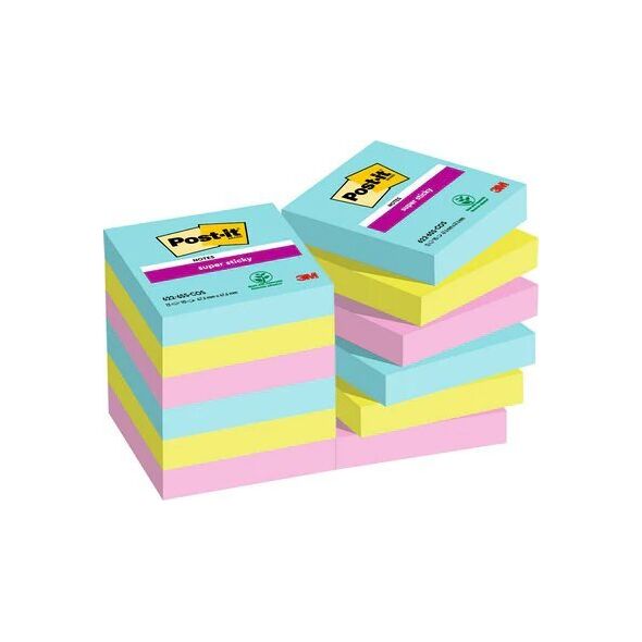 Post-It 3M Karteczki samoprzylepne POST-IT® Super Sticky Notes, 47,6x47,6mm, 12x90 kart., paleta Cosmic 14003299 4064035065737