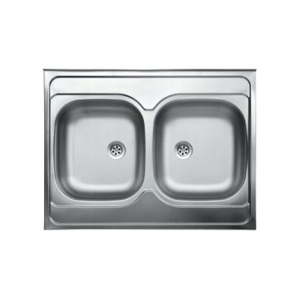 Zlewozmywak SK6_320T / KUCHINOX / ZLEW / 60 STALOWY NAKŁADANY 80X60 2KOM LEN + SYFON (OKS_B14K)  / 14004183 5907791155580
