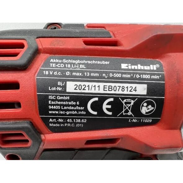 Wiertarko-wkrętarka Einhell WIERTARKO-WKRĘTARKA UDAROWA TP-CD 18/80 Li-i BL Solo  4514305 14004847 4006825672183