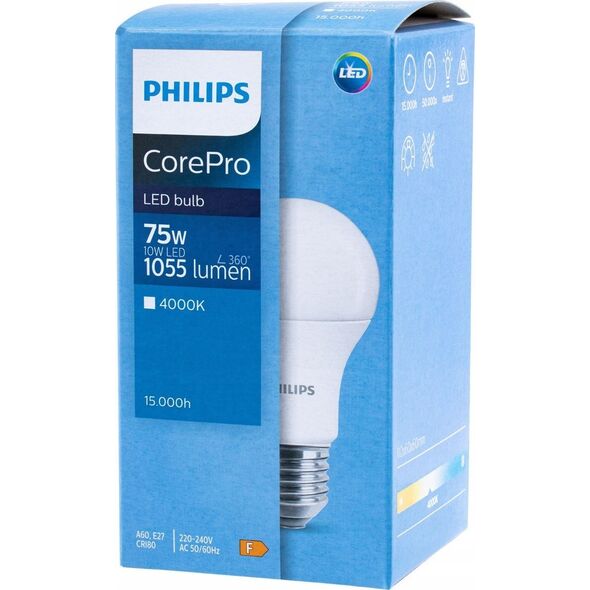 Philips Żarówka LED CorePro LEDbulb ND 10-75W A60 E27 840 929002306608 14007420 8720169169074