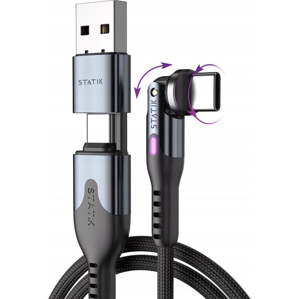 Kabel USB STATIK Statik PowerPivot Pro - kabel USB-C - USB-C 1m, w nylonowym oplocie (black) 14008660 810024055548