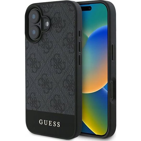 Guess GUESS futerał do IPHONE 16 Plus GUHCP16MG4GLGR (PC/TPU 4G PU Bottom Stripe) szary 14014228 3666339344979
