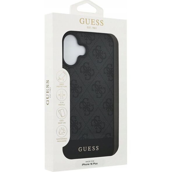 Guess GUESS futerał do IPHONE 16 Plus GUHCP16MG4GLGR (PC/TPU 4G PU Bottom Stripe) szary 14014228 3666339344979