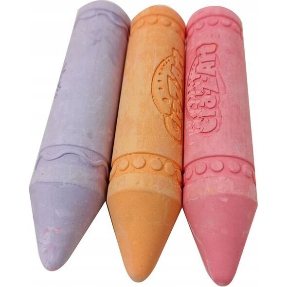 LeanToys Zestaw Kred Z Uchwytem Gruba Kreda Chodnikowa Pomarańczowy 3 Szt 14014653 5905991008422