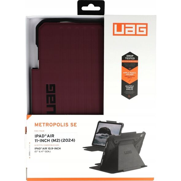 Etui na tablet UAG UAG Metropolis SE - obudowa ochronna z uchwytem do Apple Pencil do iPad Air 11" M2 (2024) (bordeaux) 14045882 840283913907