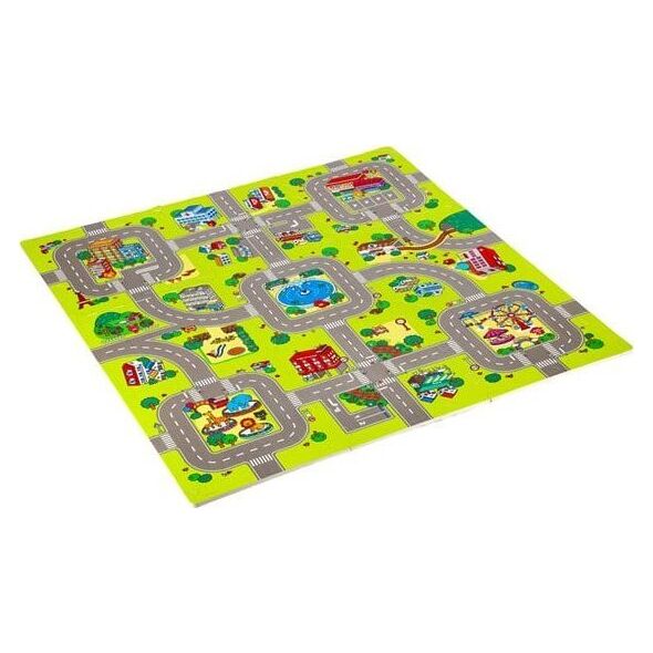 Springos MD02 MATA DZIECIĘCA PUZZLE CARS 9 ELEMENTÓW 90x90CM NILS FUN 14046329 5907695502961