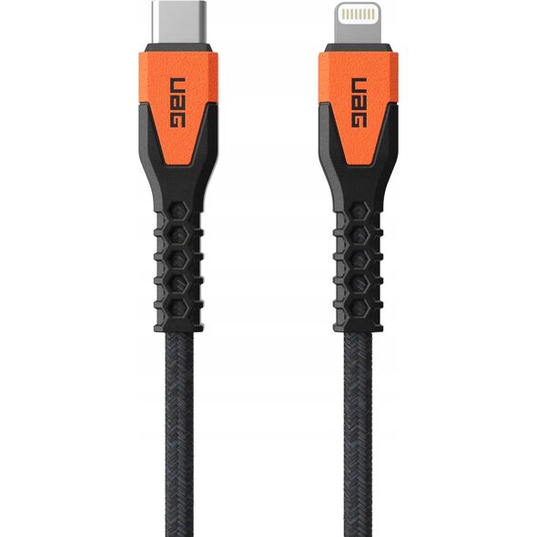 Kabel USB Eaton UAG Rugged Cable - kabel USB-C - lightning 30W, 1,5 m (black/orange) 14046370 840283911644