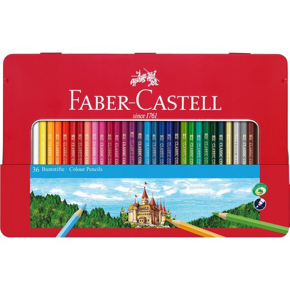 Faber-Castell FABER-CASTELL Buntstift hexagonal 36er-Metalletui 14049482 8991761324011