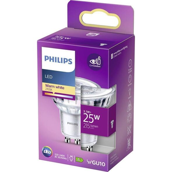 Philips Żarówka LED Philips, GU10, 2.7W, 215lm, 2700K