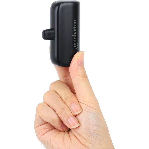 Powerbank Manhattan MANHATTAN Powerbank 5000 mAh USB Typ-C Stecker 10W schwarz 14049757 766623102636