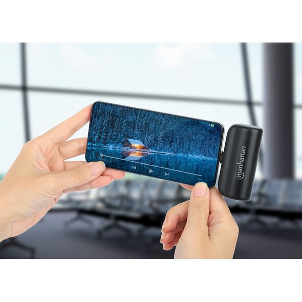 Powerbank Manhattan MANHATTAN Powerbank 5000 mAh USB Typ-C Stecker 10W schwarz 14049757 766623102636