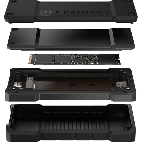 Kieszeń Asus ASUS TUF GAMING A2 SSD NVME case, USB3.2 Gen 2X1, M.2 NVMe SSD kovový box, černá