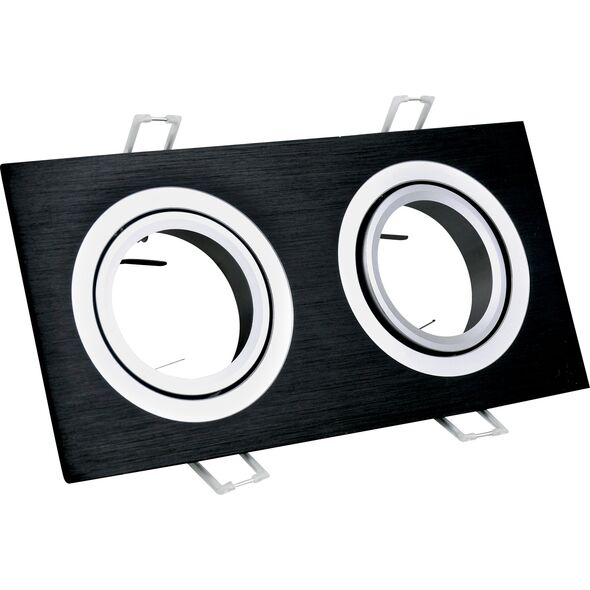 Sanicoelectronics Sanico South Opal 302144 oczko lampa wpuszczana downlight 2x50W LED kwadratowe uchylne czarne 14051582 5901508302144