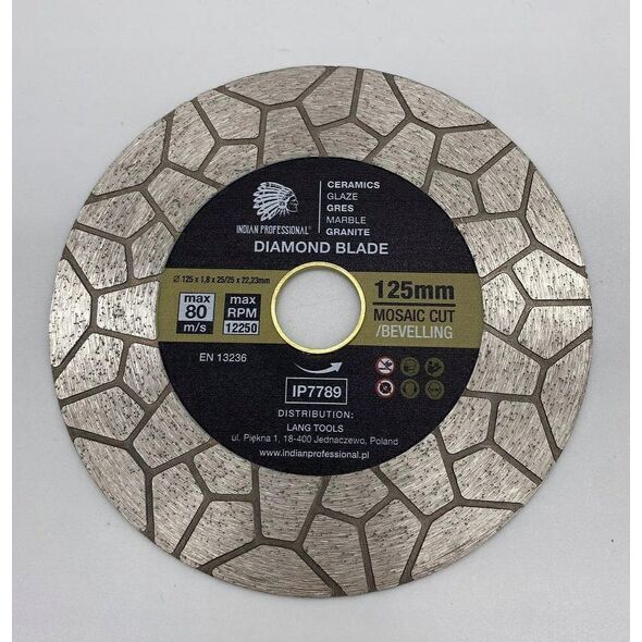 INDIAN PROFESSIONAL TARCZA DIAMENTOWA 125mm x 2,0mm x 22,2mm MOSAIC CUT /INDIAN PROFESSIONAL 14060147 5904844524874