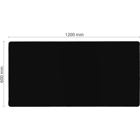 OEM Podkładka pod mysz i klawiaturę dla graczy 1200 x 600 x 2 mm czarna z obszyciem 14060211 5903396298585