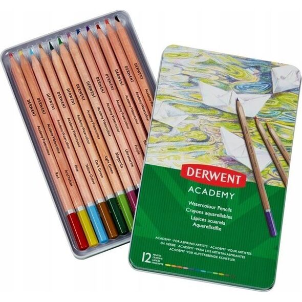 Derwent Kredki akwarelowe Derwent  pud metal 12 14061312 5028252269902
