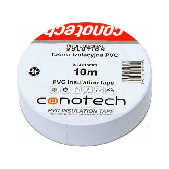 Conotech Taśma izolacyjna biała PVC 0,13x15x10m NS 14061452 5901721544949