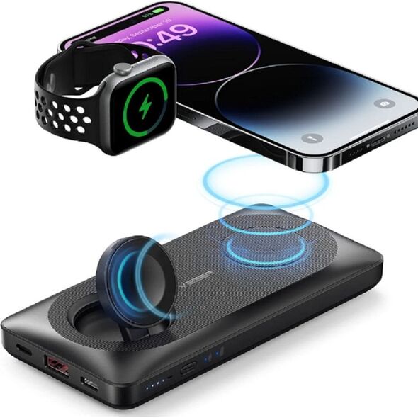 Powerbank Veger VEGER powerbank 10 000 mAh z ładowaniem indukcyjnym kompatybilny z MagSafe PD QC3.0 3A 22,5W MagMulti (W1156) czarny 14061865 6970453555775