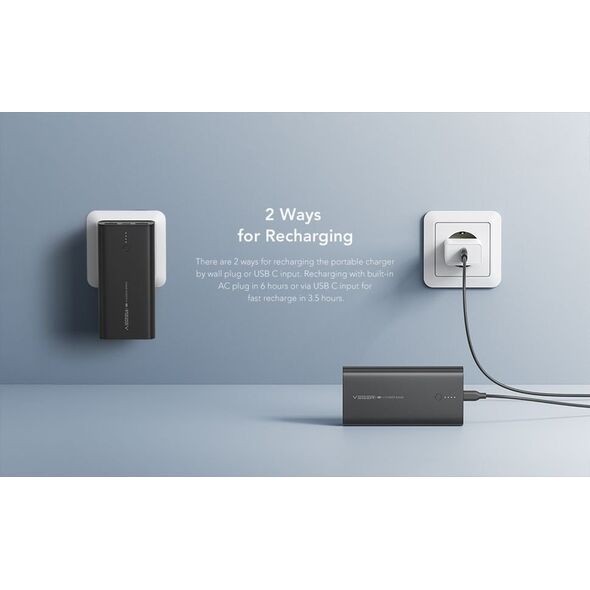 Powerbank Veger VEGER powerbank 10 000 mAh PD QC3.0 20W ACE100 (W1146) czarny 14061875 6970453554884