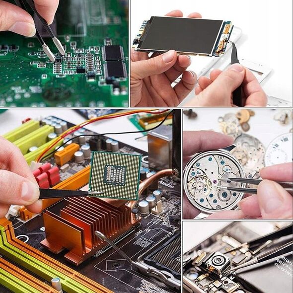 OEM Zestaw 9 precyzyjnych pęset + etui 14063991 5901313582533
