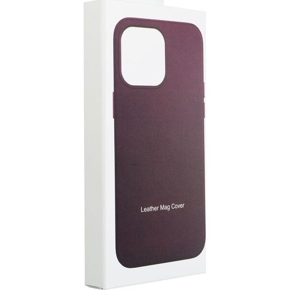 OEM Futerał LEATHER MAG COVER kompatybilny z MagSafe do IPHONE 15 ciemny fioletowy 14064805 5903396222375