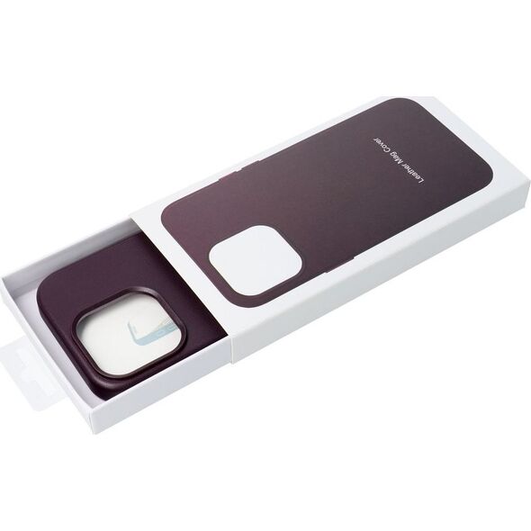 OEM Futerał LEATHER MAG COVER kompatybilny z MagSafe do IPHONE 15 ciemny fioletowy 14064805 5903396222375