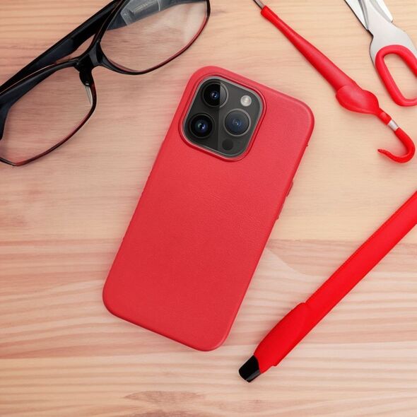 OEM Futerał LEATHER MAG COVER kompatybilny z MagSafe do IPHONE 15 Pro Max czerwony 14064810 5903396222702
