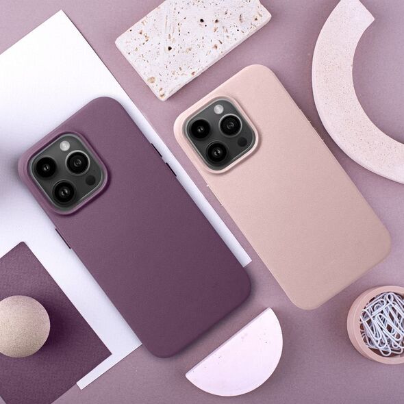 OEM Futerał LEATHER MAG COVER kompatybilny z MagSafe do IPHONE 15 Pro ciemny fioletowy 14064811 5903396222399