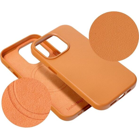 OEM Futerał LEATHER MAG COVER kompatybilny z MagSafe do IPHONE 15 Plus pomarańczowy 14064812 5903396222429