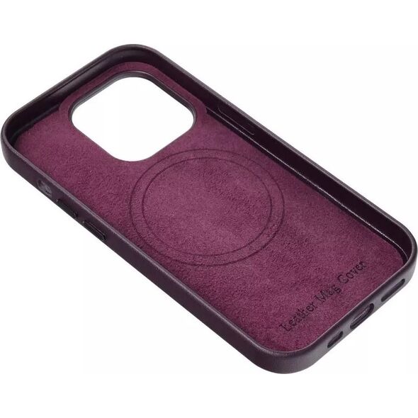 OEM Futerał LEATHER MAG COVER kompatybilny z MagSafe do IPHONE 15 Plus ciemny fioletowy 14064816 5903396222405