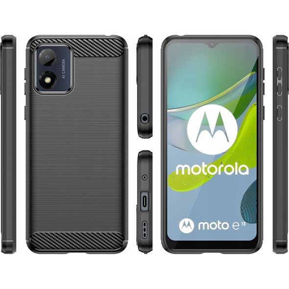 OEM Futerał CARBON do MOTOROLA E13 czarny 14064925 5903396217661