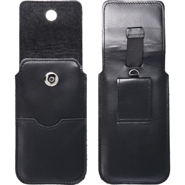 OEM Skórzana uniwersalna wsuwka z klapką - ROYAL / czarny - Rozmiar 2XL+wide - SAMSUNG A12 / NOTE 9 / XIAOMI REDMI NOTE 10 PRO 14065033 5903396223891